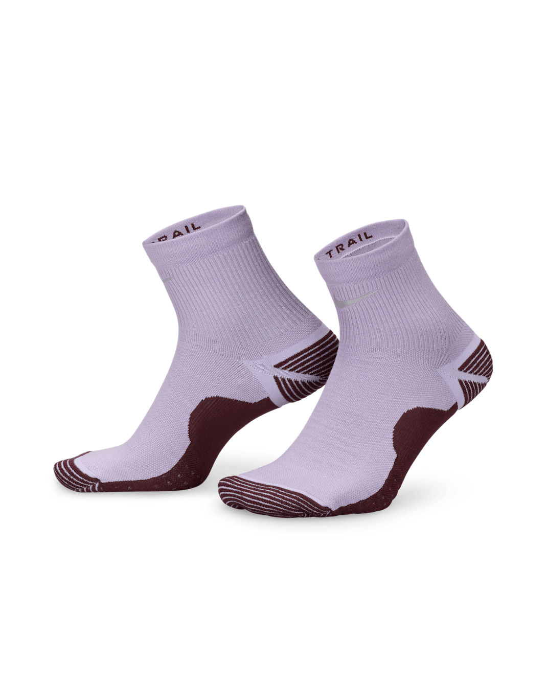 Nike Trail-Running Ankle Socks (1 Pair) - Hydrangeas/Burgundy Crush/Cement Grey