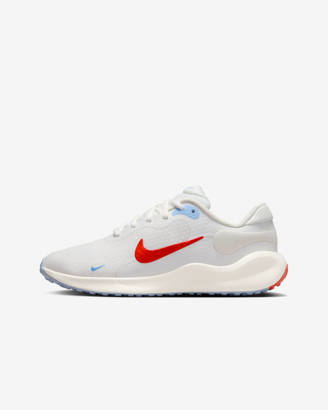Nike Revolution 7 Big Kids' Road Running Shoes - Summit White/Sail/Psychic Blue/Picante Red