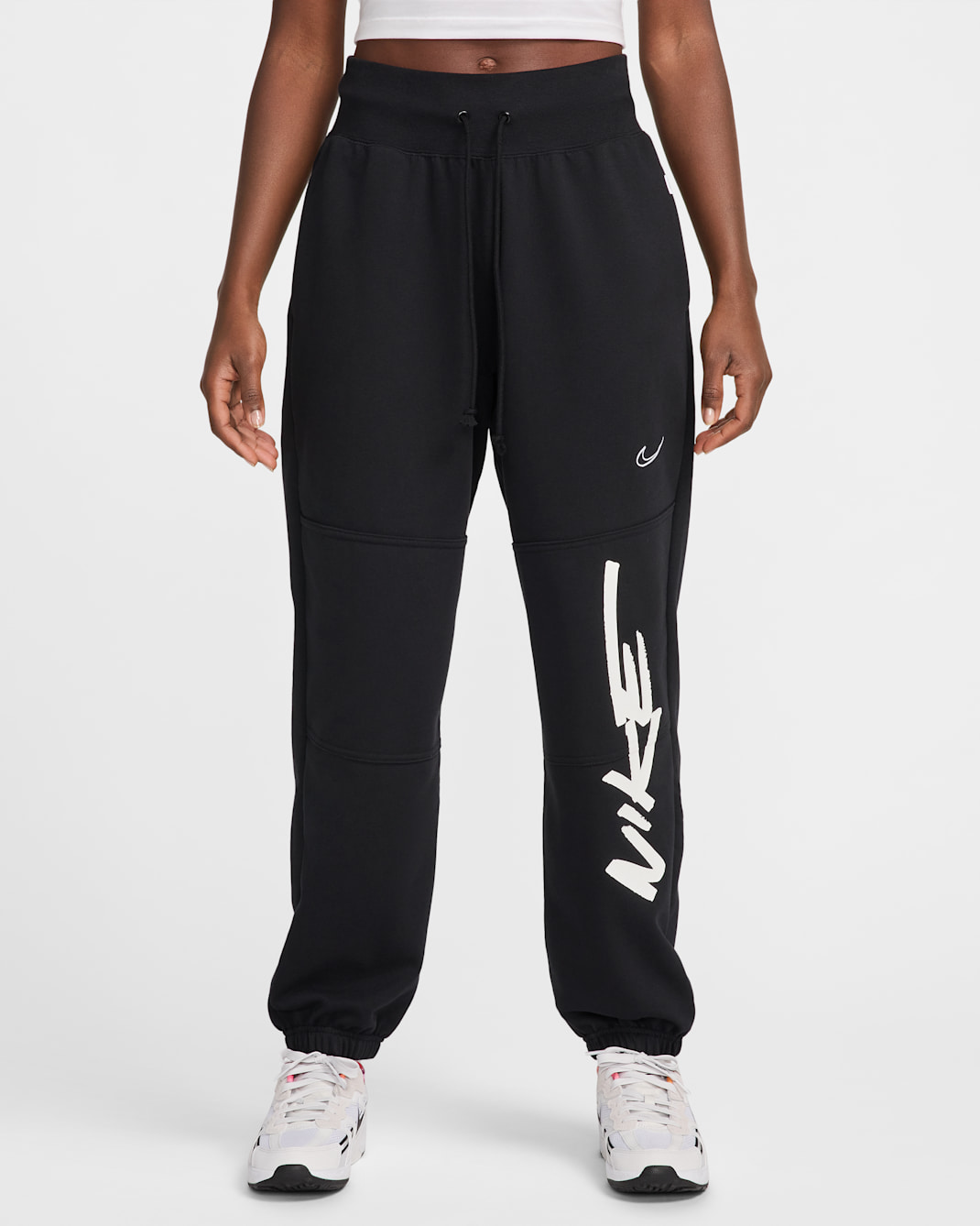 Nike Sportswear Breaking Women's Mid-Rise Oversized French Terry Trousers - Black