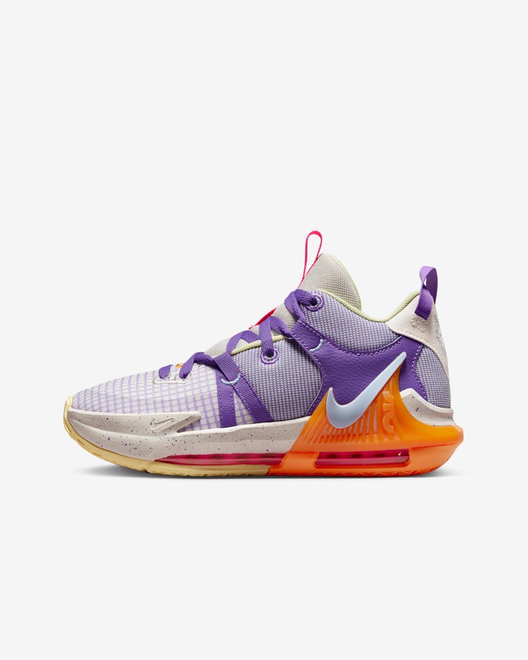 LeBron Witness 7 Older Kids' Basketball Shoes - Light Orewood Brown/Action Grape/Vivid Orange/Cobalt Bliss