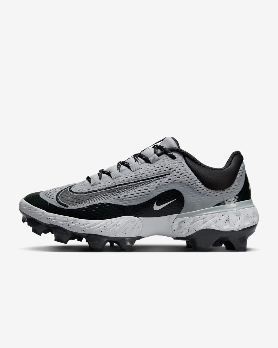 Nike Alpha Huarache Elite 4 Low MCS Men's Baseball Cleats - Wolf Grey/White/Dark Smoke Grey