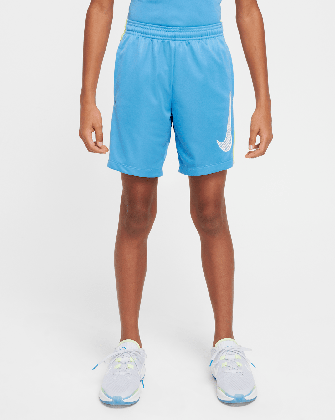 Nike Trophy23 Dri-FIT Genç Çocuk Şortu - Blue Beyond/Light Lemon Twist/Beyaz
