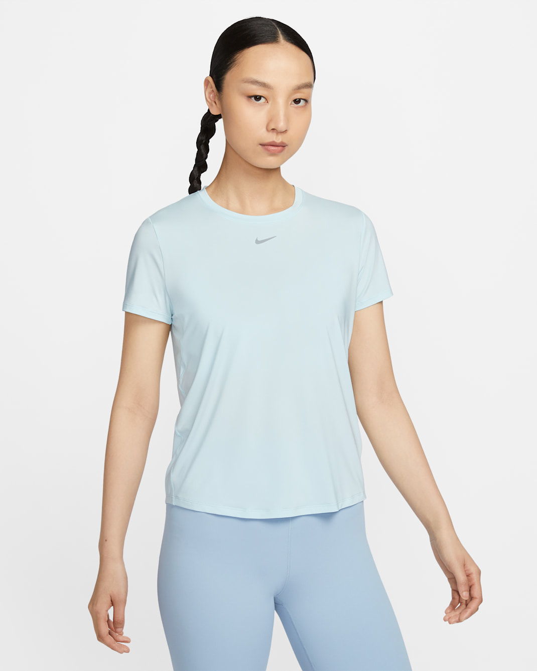 Nike One Classic Women's Dri-FIT Short-Sleeve Top - Glacier Blue/Black