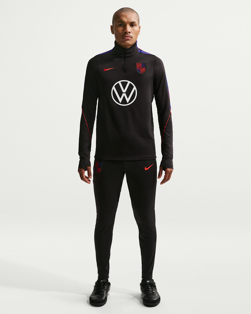 USMNT Strike Elite Men's Nike Dri-FIT ADV Soccer Knit Pants - Black/Deep Royal Blue/Challenge Red/Challenge Red