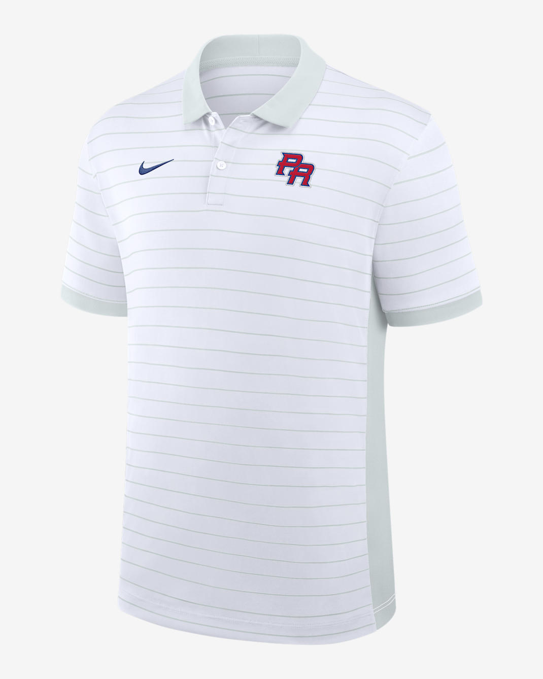 Puerto Rico National Baseball Team 2026 World Baseball Classic Striped Victory Men's Nike Dri-FIT Polo - White