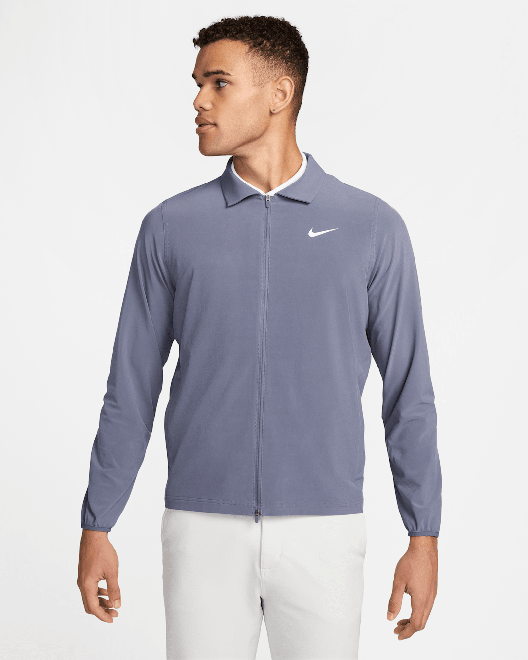 Chamarra de golf Repel con cierre completo para hombre Nike Tour - Carbón claro/Blanco
