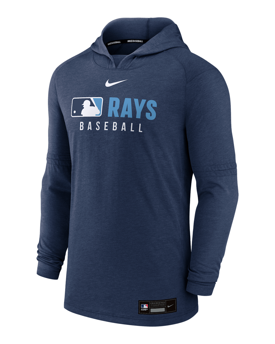 Tampa Bay Rays Authentic Collection Men's Nike Dri-FIT MLB Pullover Hoodie - Navy Heather
