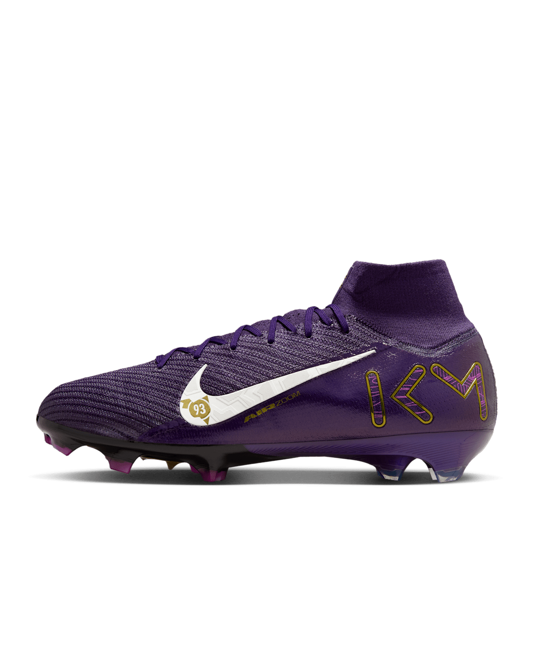 Nike Mercurial Superfly 10 Elite 'Kylian Mbappé' Firm-Ground High-Top Football Boot - Grand Purple/Pale Ivory
