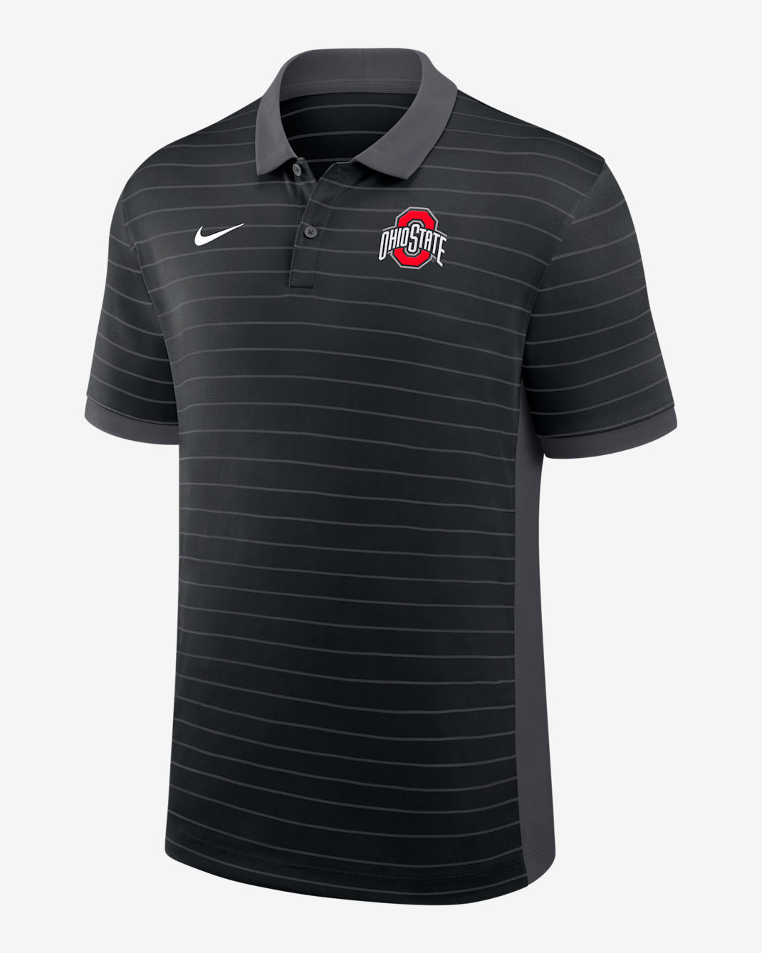 Polo universitario Nike Dri-FIT para hombre Ohio State Sideline Victory Stripe - Negro