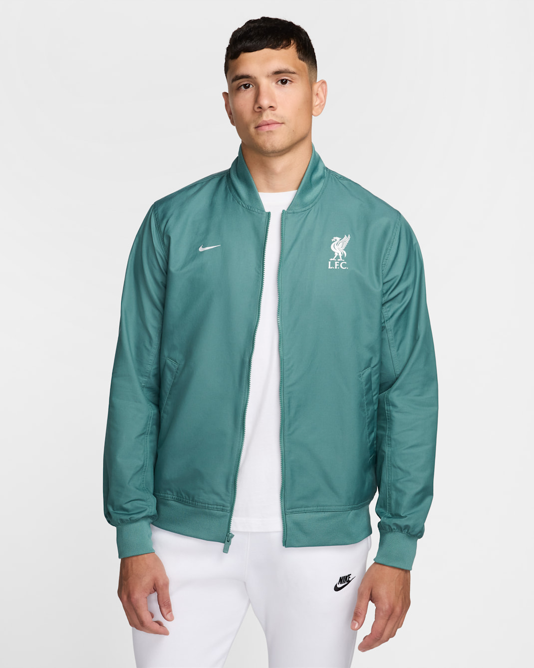 Liverpool F.C. Sport Essentials Men's Nike Football Woven Unlined Bomber Jacket - Bicoastal/Metallic Silver