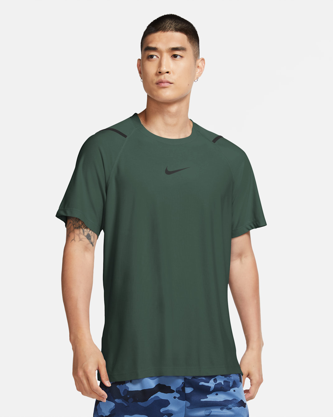 Maglia a manica corta Nike Pro - Uomo - Galactic Jade/Heather/Nero