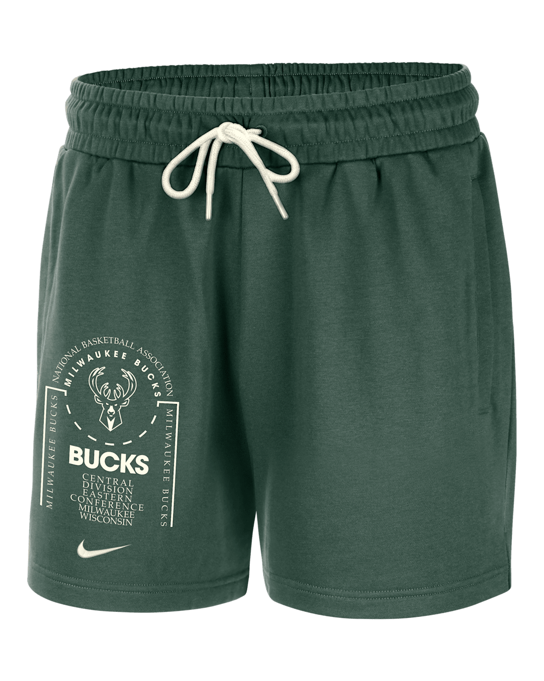 Milwaukee Bucks Club Courtside Men's Nike NBA Fleece Shorts - Fir/Sail
