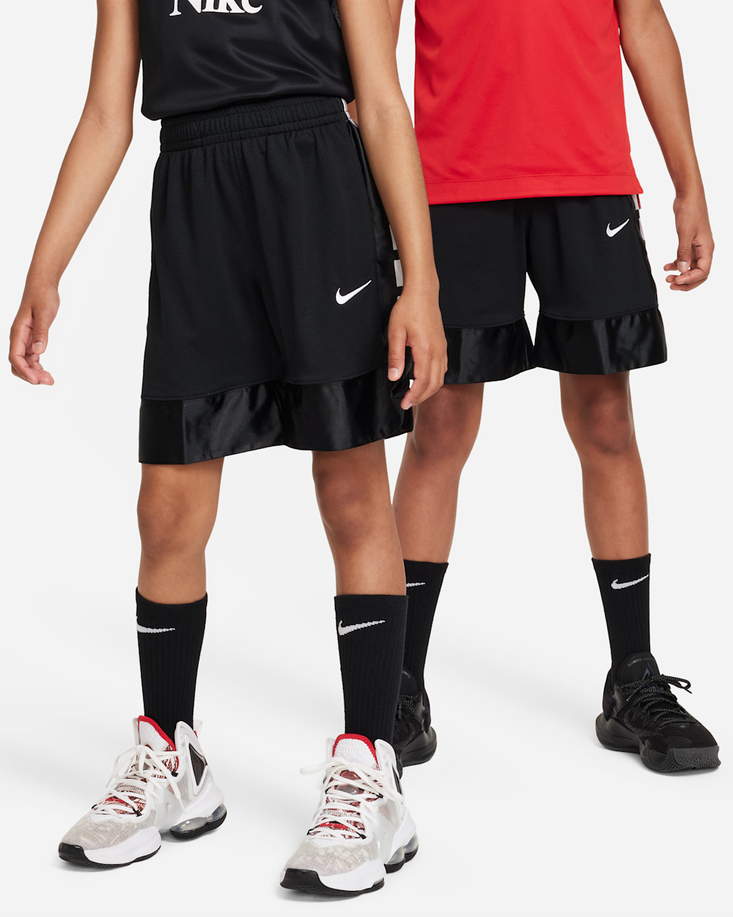 Nike Dri-FIT Elite 23 Big Kids' (Boys') Basketball Shorts - Black/White