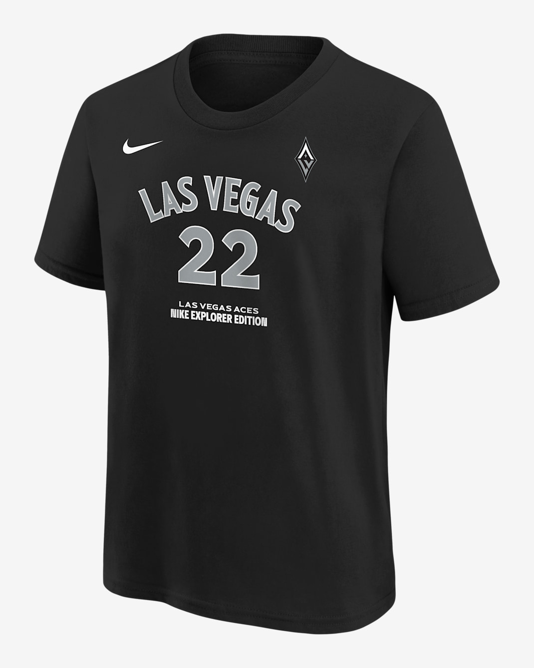 A'Ja Wilson Las Vegas Aces Explorer Edition Big Kids' Nike WNBA T-Shirt - Black
