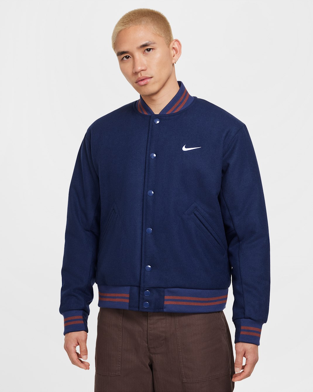 ナイキ メンズ バーシティ ジャケット - ミッドナイトネイビー/ミッドナイトネイビー/ダークポニー/ホワイト