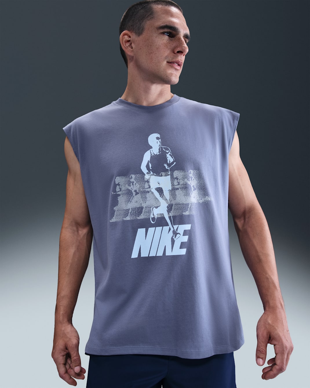 Haut de running sans manches Nike pour homme - World Indigo