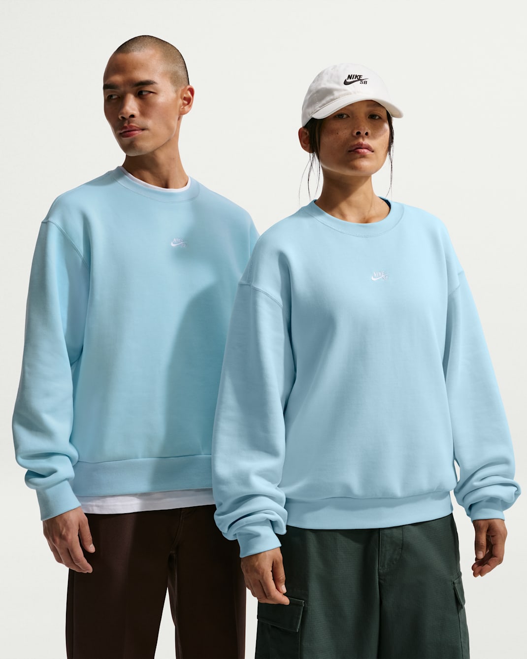 Nike SB Fleece Skate Crew - Glacier Blue/White