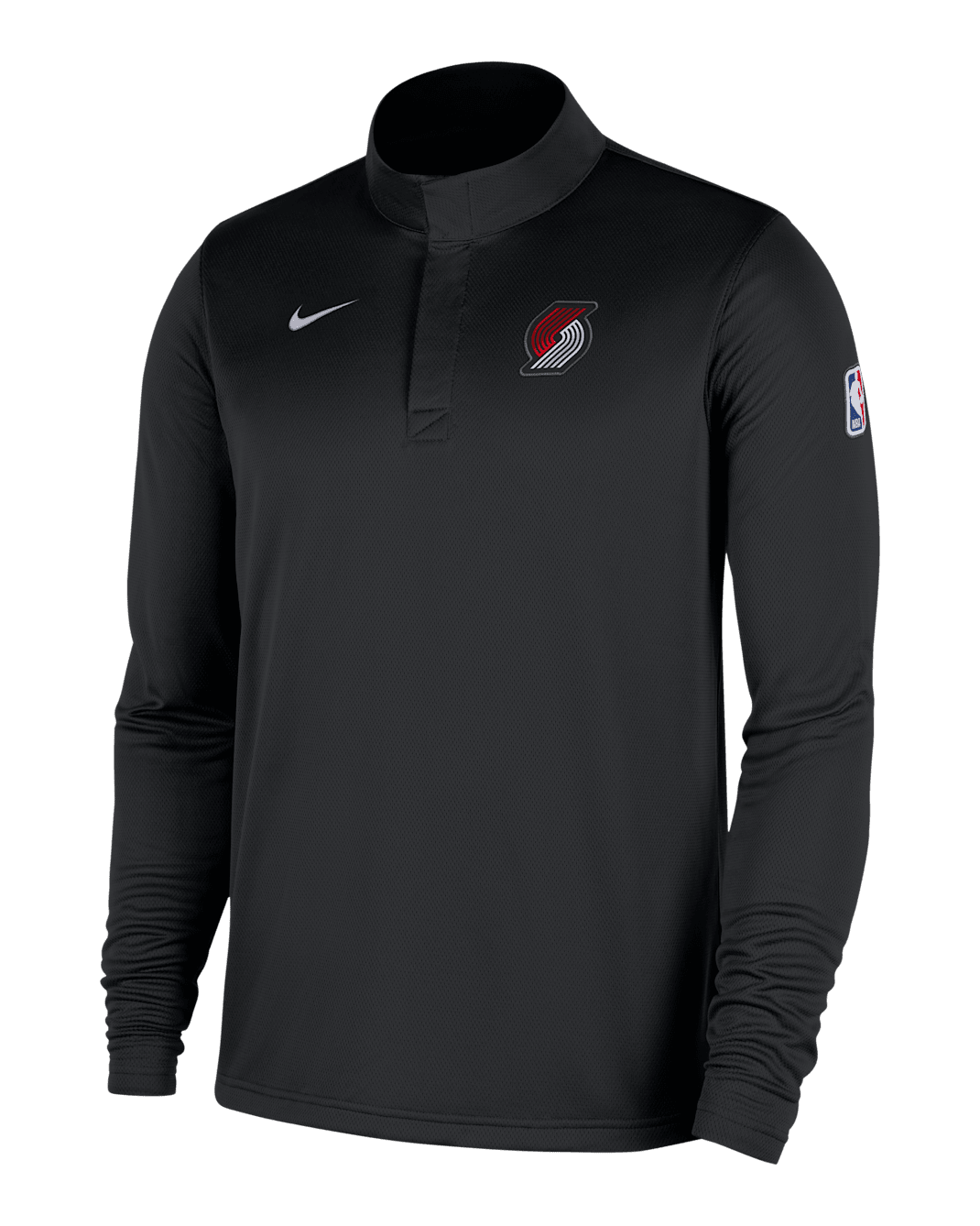 Portland Trail Blazers Men's Nike Dri-FIT NBA 1/4-Zip Long-Sleeve Top - Black/White