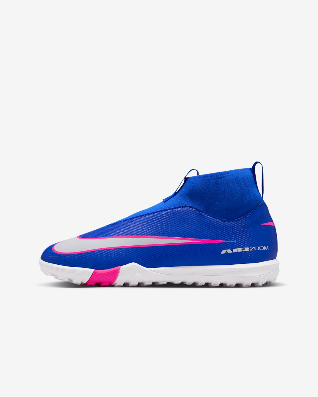 Nike Jr. Mercurial Superfly 10 Academy high top voetbalschoenen voor kleuters/kids (turf) - Racer Blue/Wit