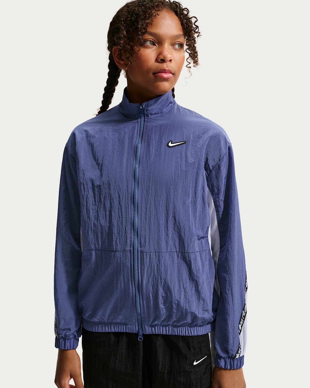 Nike Sportswear Older Kids' (Girls') Woven Jacket - Mystic Navy/Ghost/Mystic Navy/White