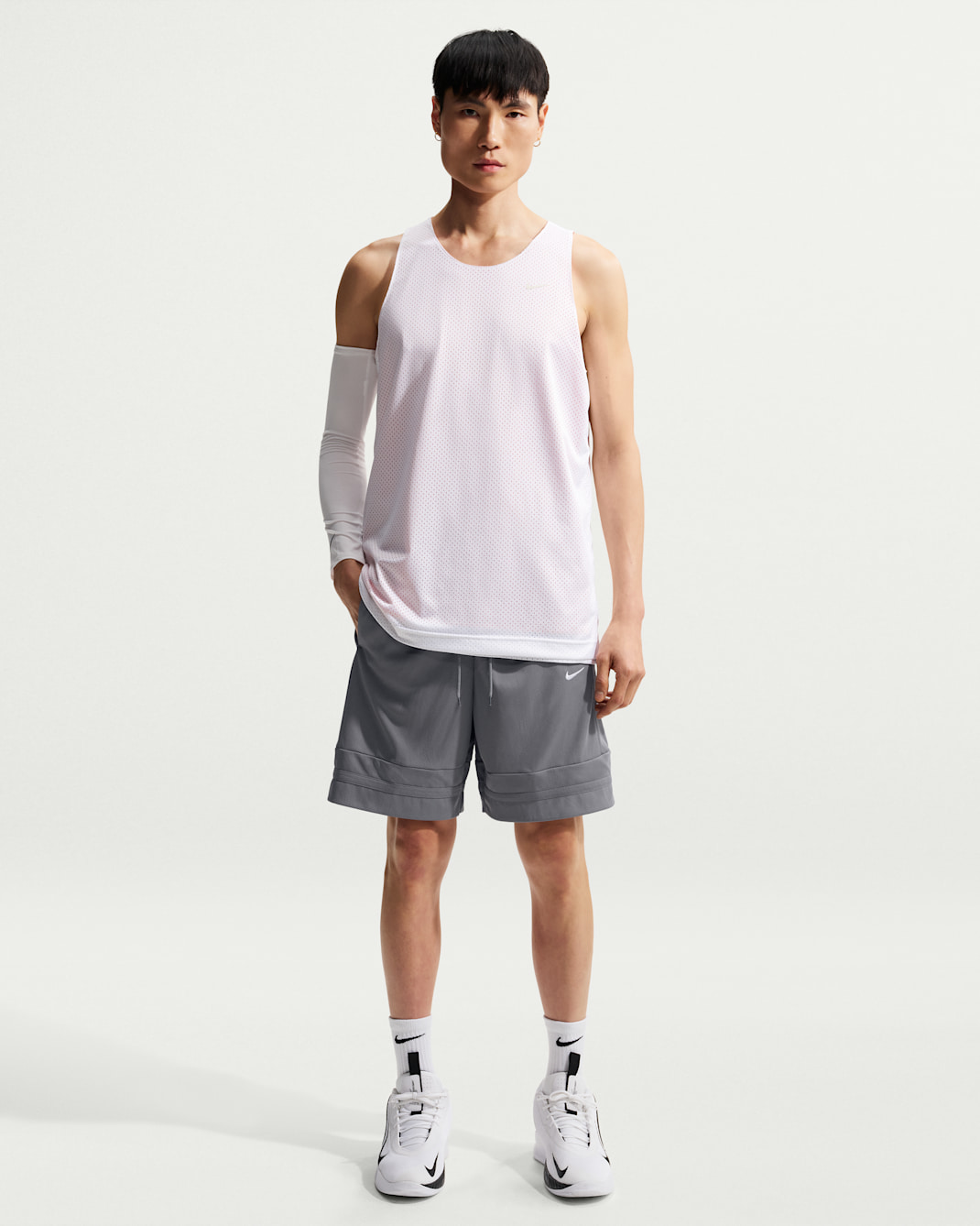 Shorts de básquetbol Dri-FIT de 20 cm para hombre Nike - Gris azulado/Gris azulado/Gris azulado/Blanco