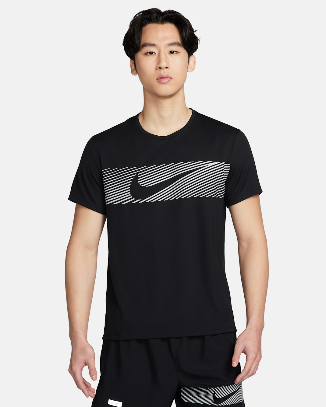 Nike Miler Flash Men's Dri-FIT UV Short-Sleeve Running Top - Black