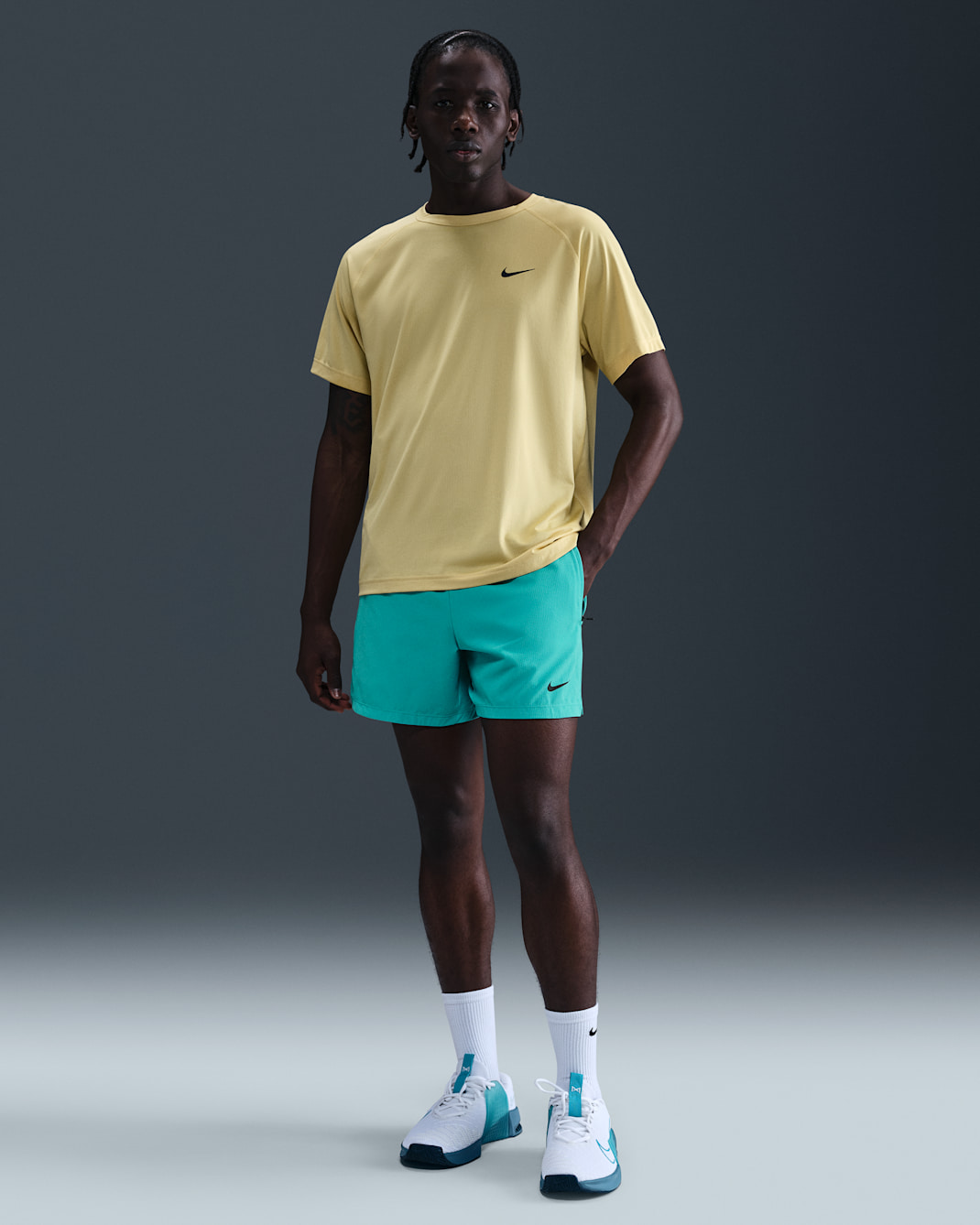 Nike Flex Rep Men's Dri-FIT 5" Unlined Fitness Shorts - Dusty Cactus/Black/Black