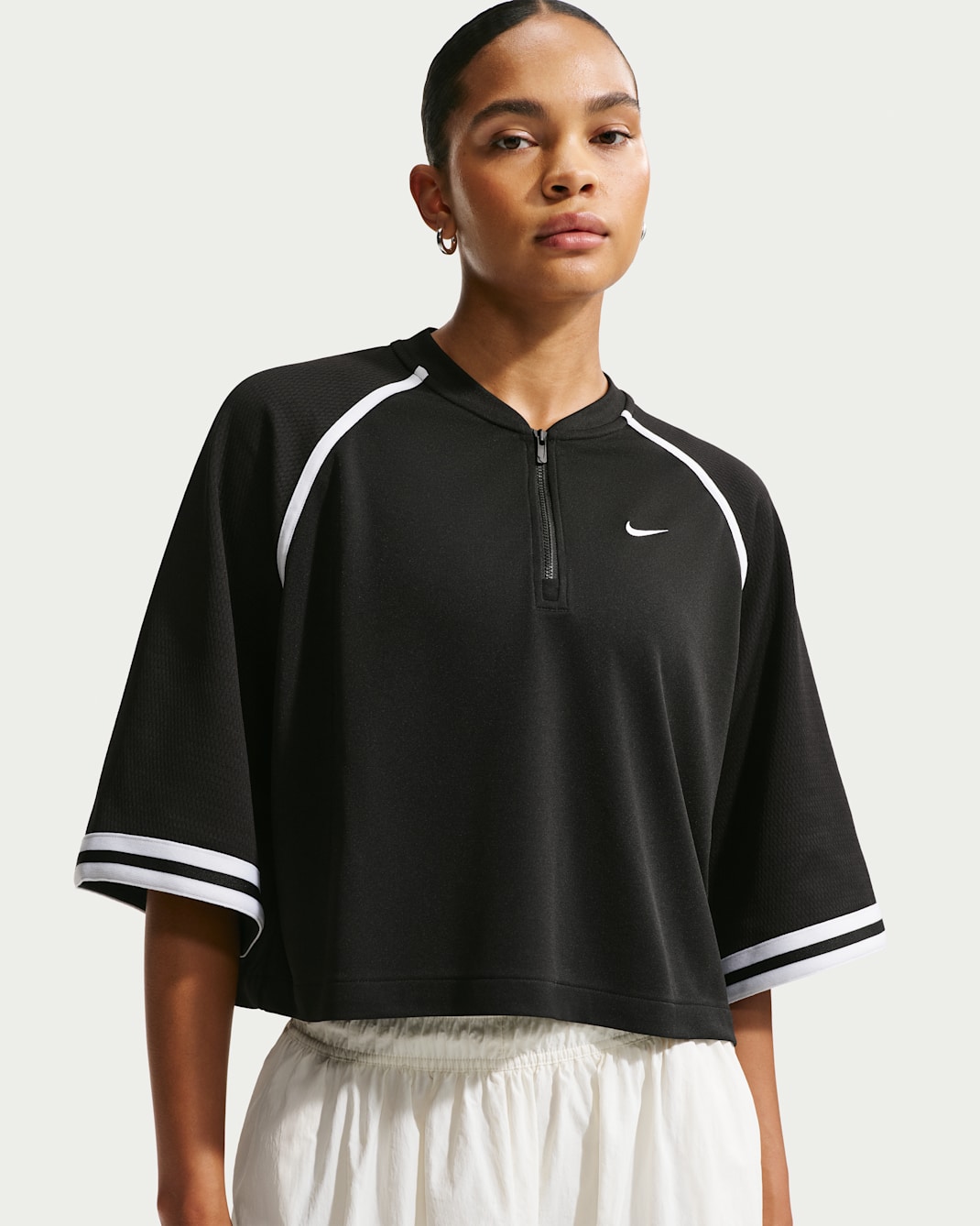 Playera oversized para mujer Nike Sportswear - Negro/Negro/Blanco/Blanco