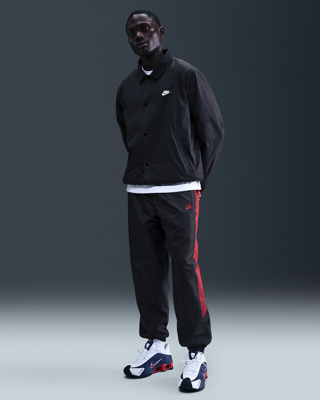 Nike Windrunner Men's Lined Pants - Black/Team Crimson/Team Crimson