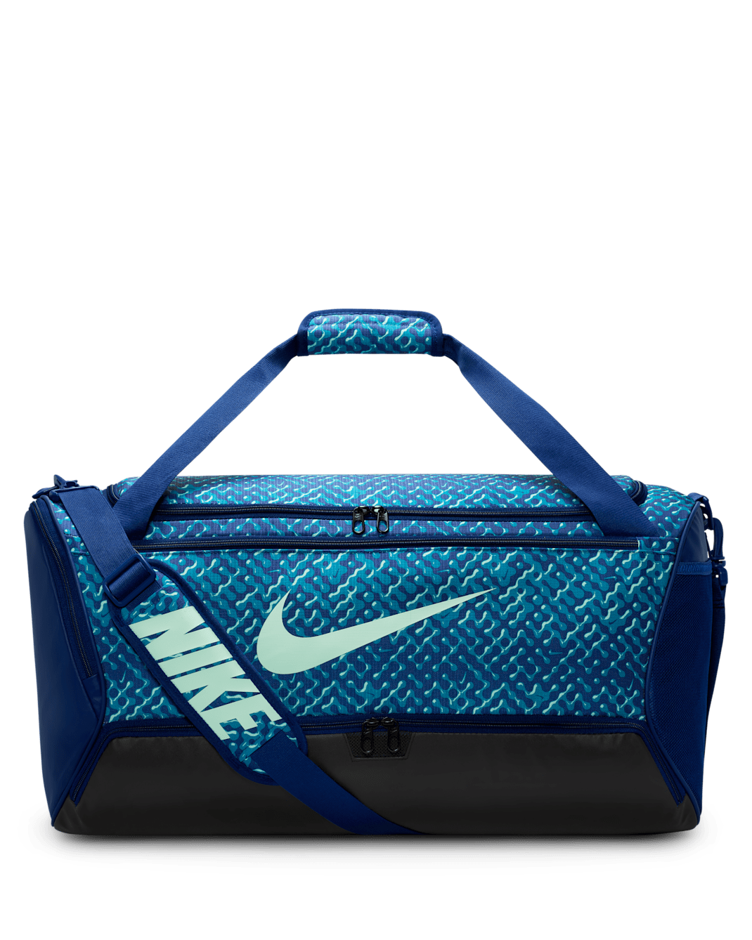 Nike Brasilia Duffel Bag (Medium, 60L) - Blue Void/Black/Mint Foam