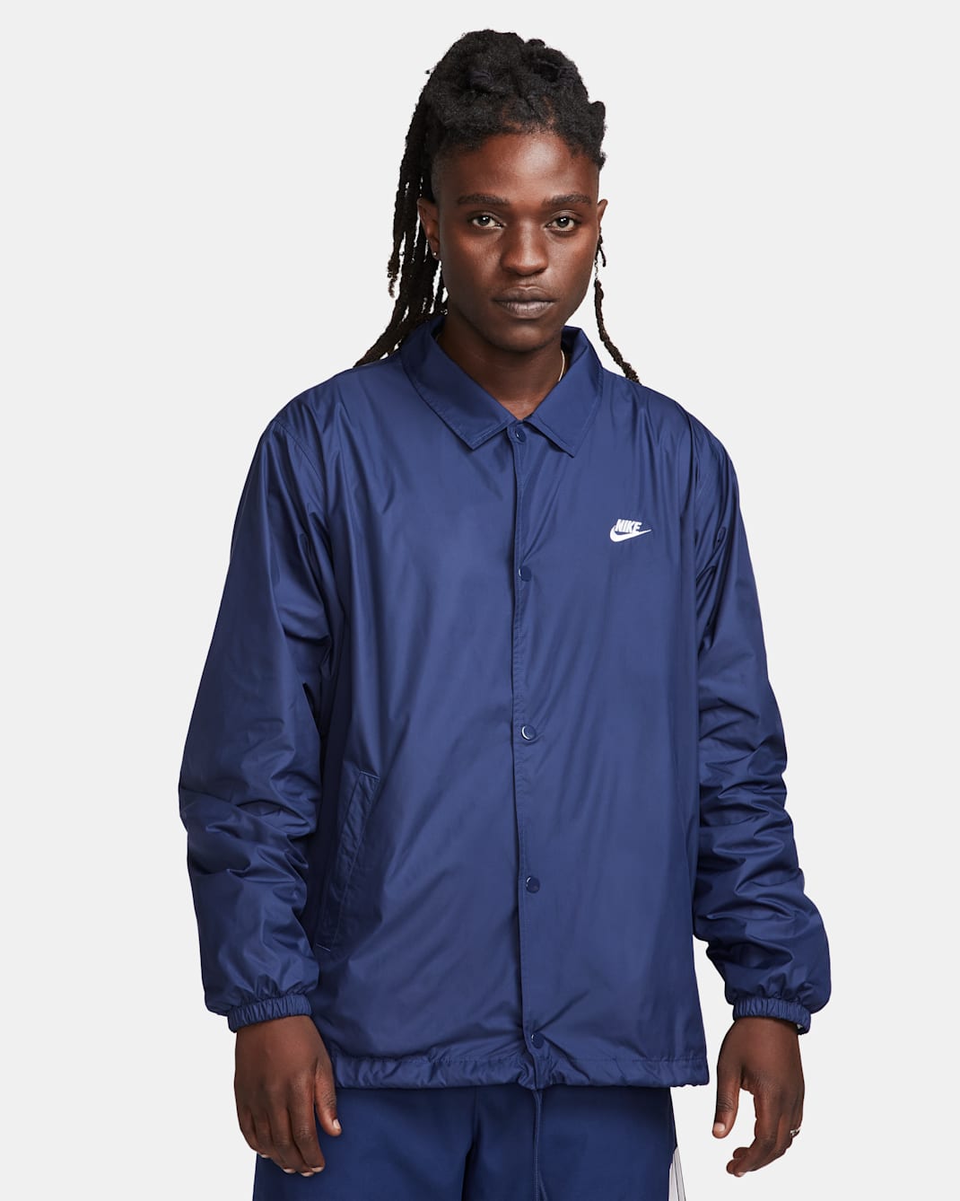 Nike Club Men's Coaches' Jacket - Midnight Navy/White