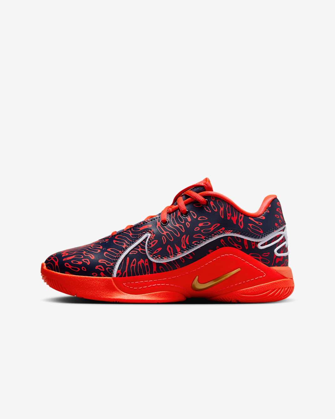 Tenis de básquetbol para niños grandes LeBron XXII SE - Obsidiana/Carmesí brillante/Negro/Oro metalizado