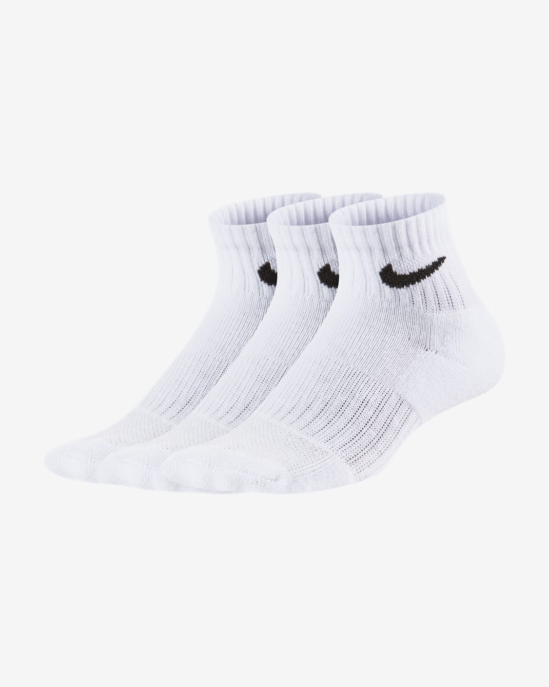 Nike Everyday Younger Kids' Cushioned Ankle Socks (3 Pairs) - White