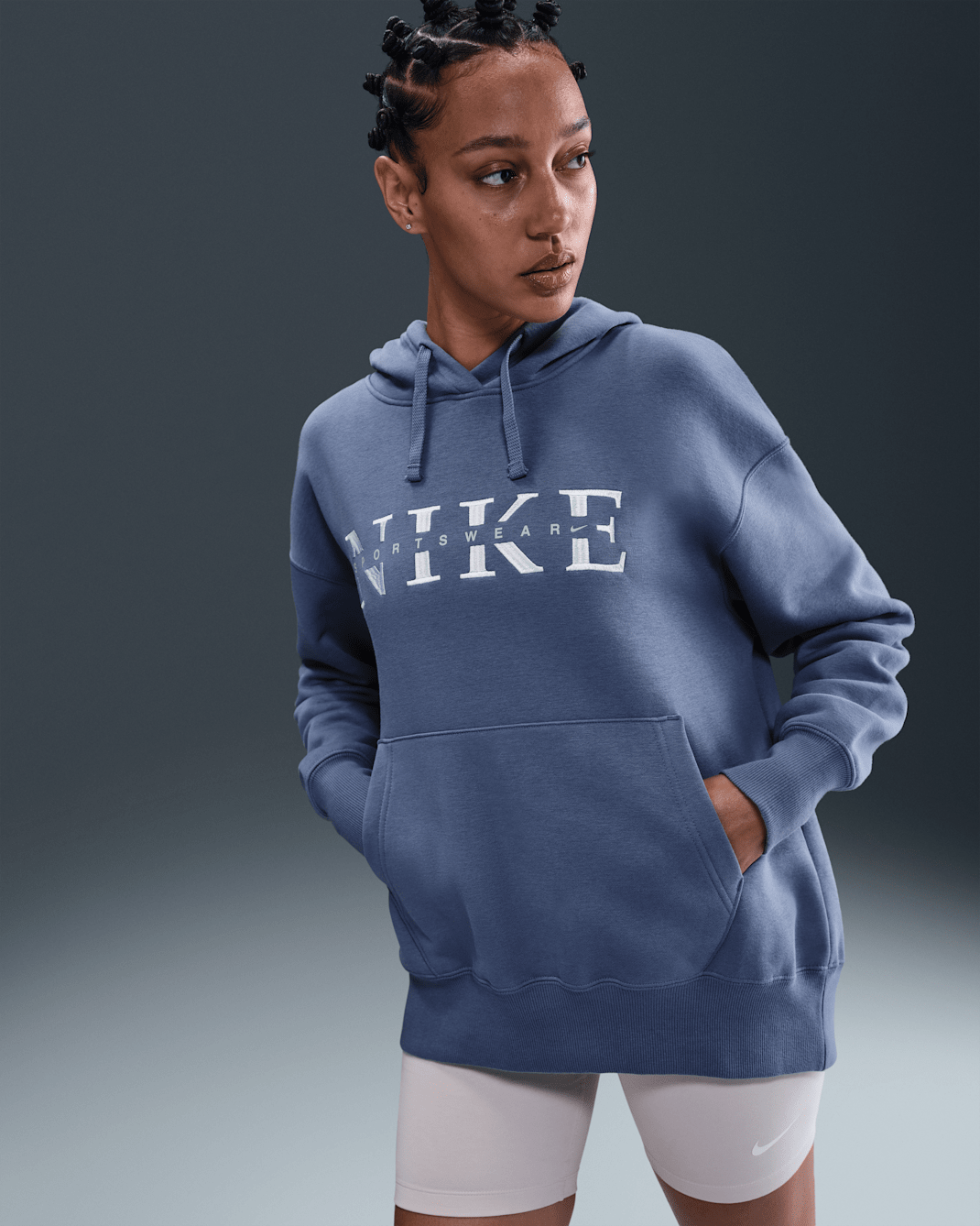 Nike Sportswear Phoenix Fleece Women's Oversized Pullover Hoodie - Slate/White