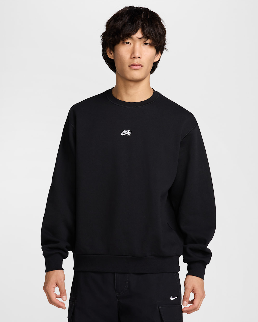 Nike SB Fleece Skate Crew - Black/White