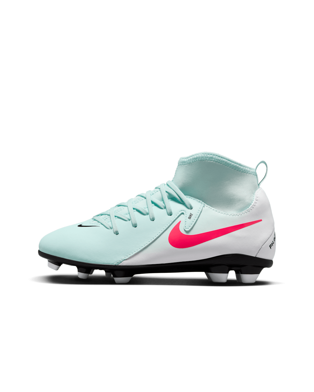 Nike Jr. Phantom Luna 2 Club Botas de fútbol de perfil alto multisuperficie - Niño/a y niño/a pequeño/a - Mint/Off Noir/Atomic Red