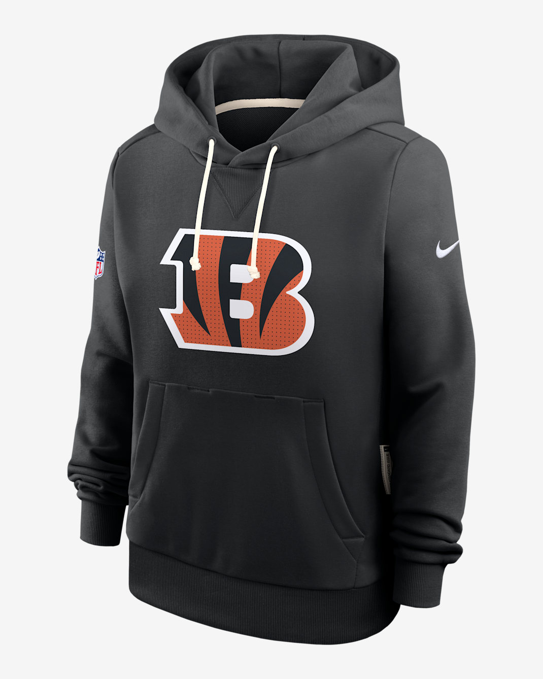 Sudadera con gorro sin cierre Nike Dri-FIT de la NFL para mujer Cincinnati Bengals Sideline - Negro