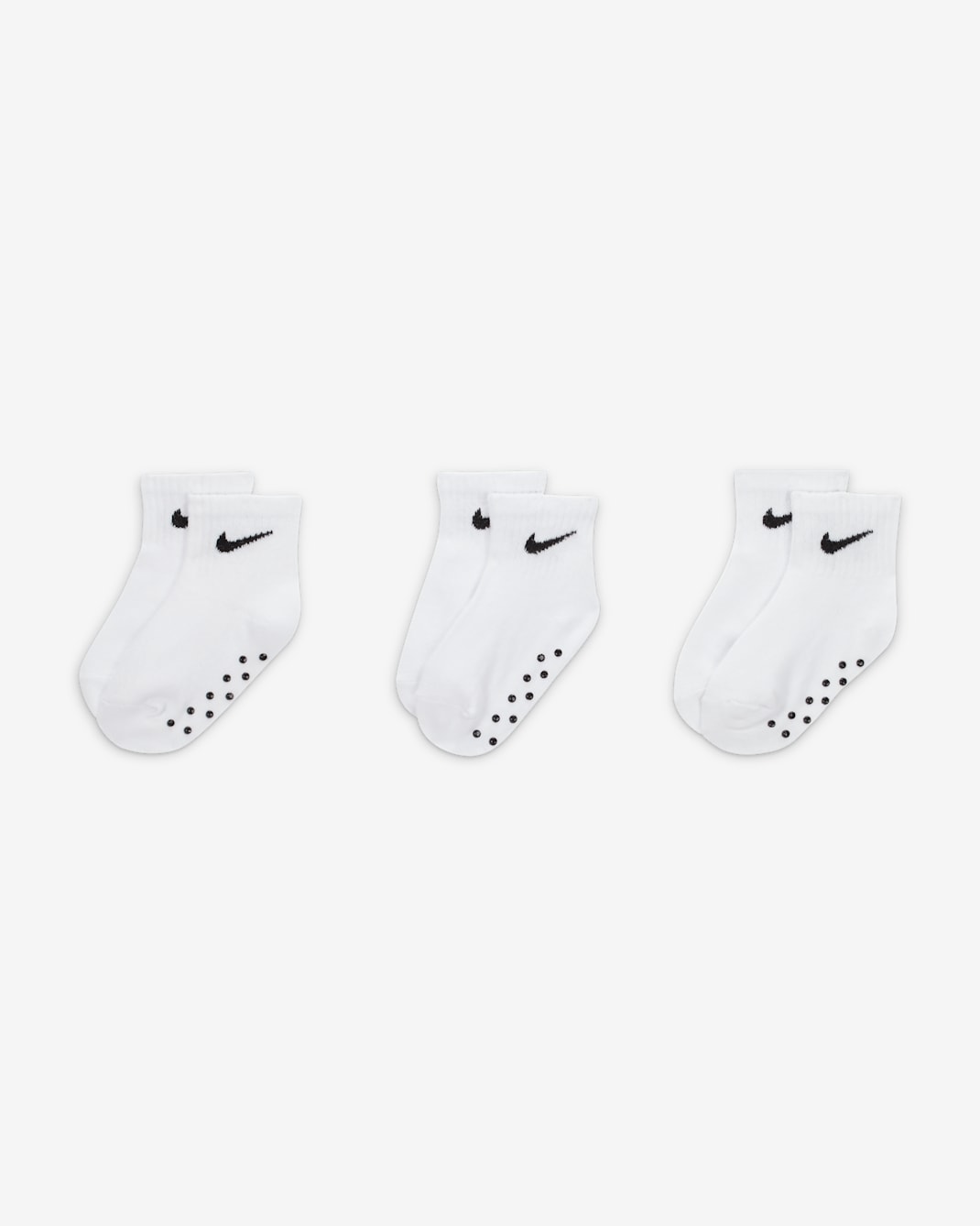 Nike Baby Swoosh Ankle Gripper Socks (3-Pairs) - White