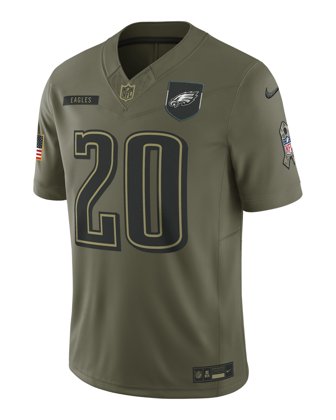 Brian Dawkins Philadelphia Eagles Salute to Service Retired Men's Nike Dri-FIT NFL Limited Jersey - Olive