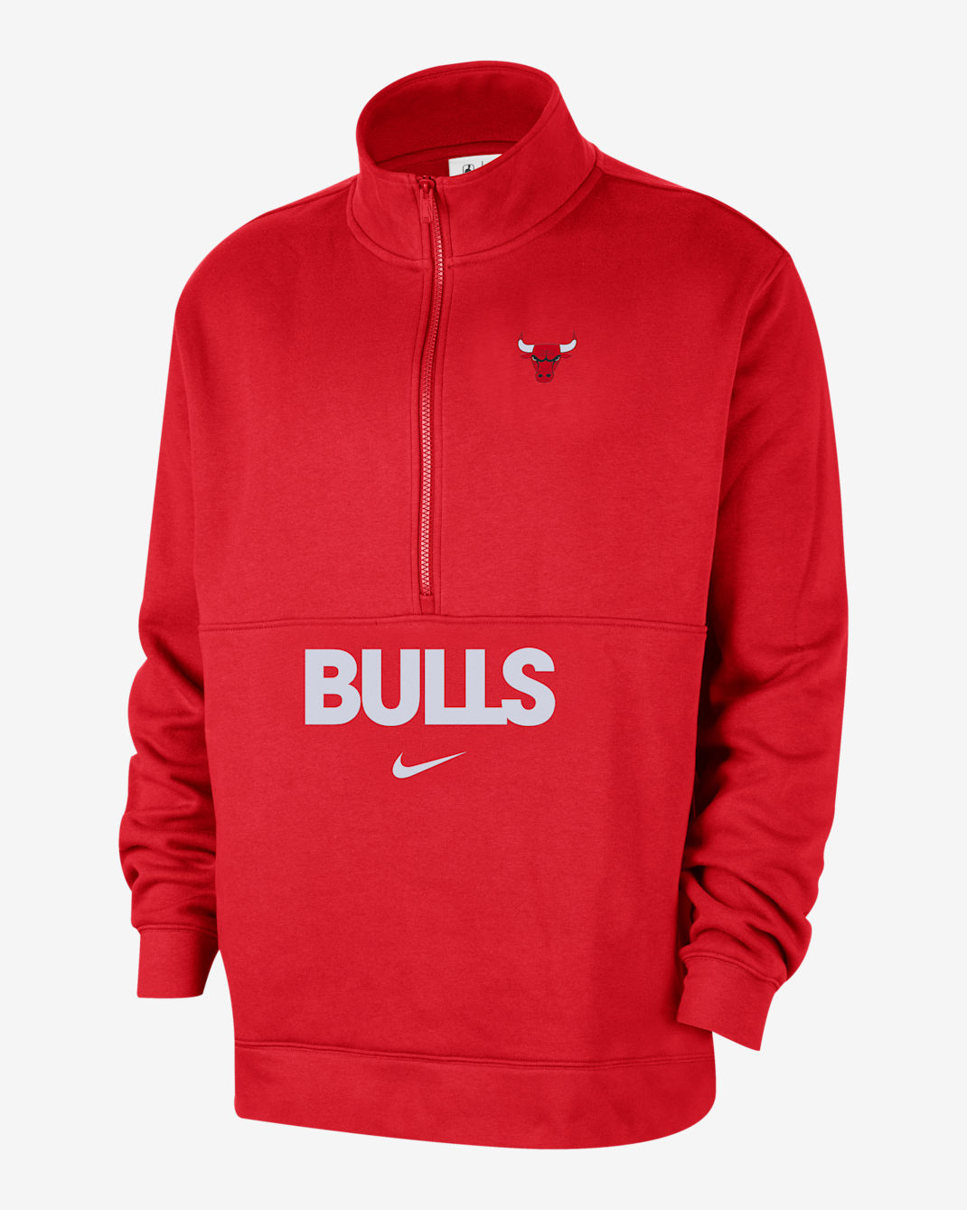 Chicago Bulls Club Courtside Men's Nike NBA 1/2-Zip Top - University Red/White