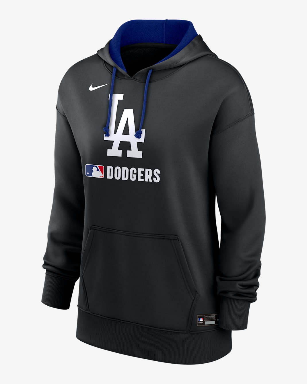 Sudadera con gorro sin cierre Nike Therma de la MLB para mujer Los Angeles Dodgers Authentic Collection - Negro