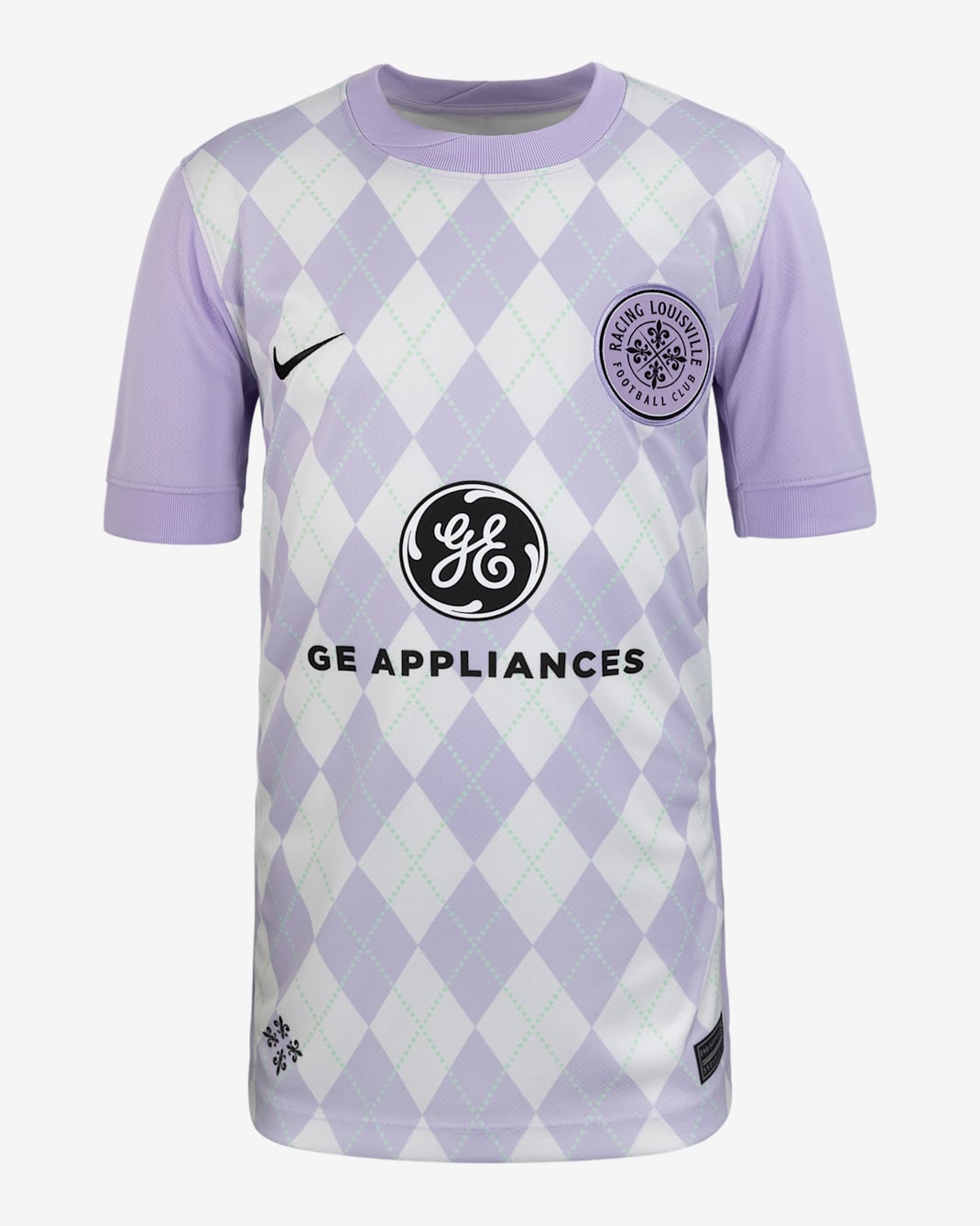 Racing Louisville FC 2025 Stadium Home Big Kids' Nike Dri-FIT NWSL Replica Jersey - Lavender Mist/White