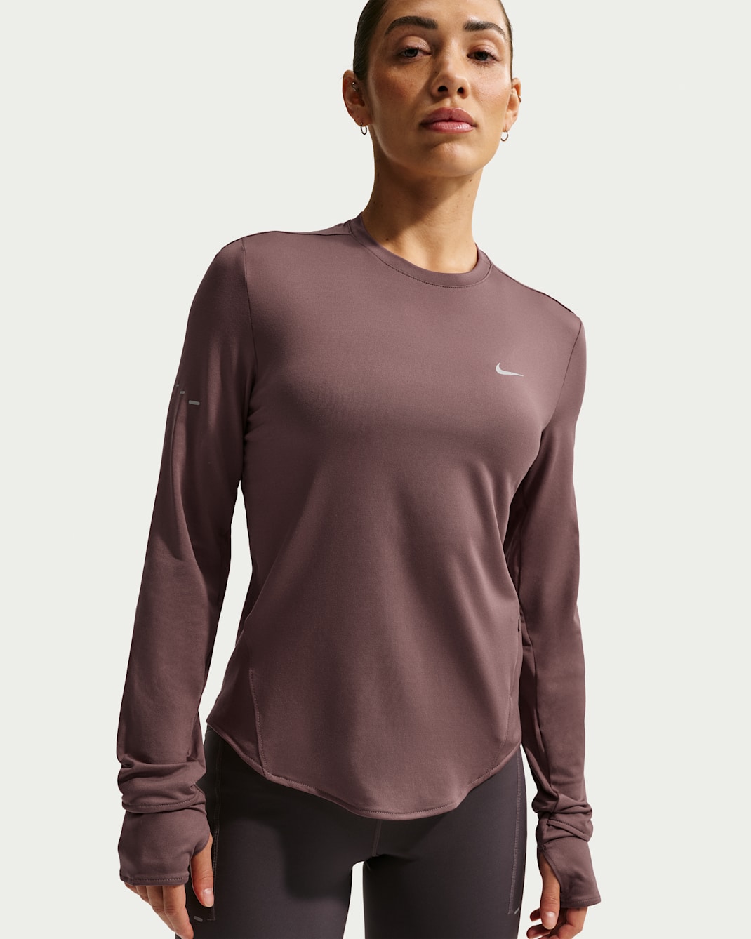 Nike Swift Women's Dri-FIT UV Long-Sleeve Crew-Neck Running Top - Tattoo