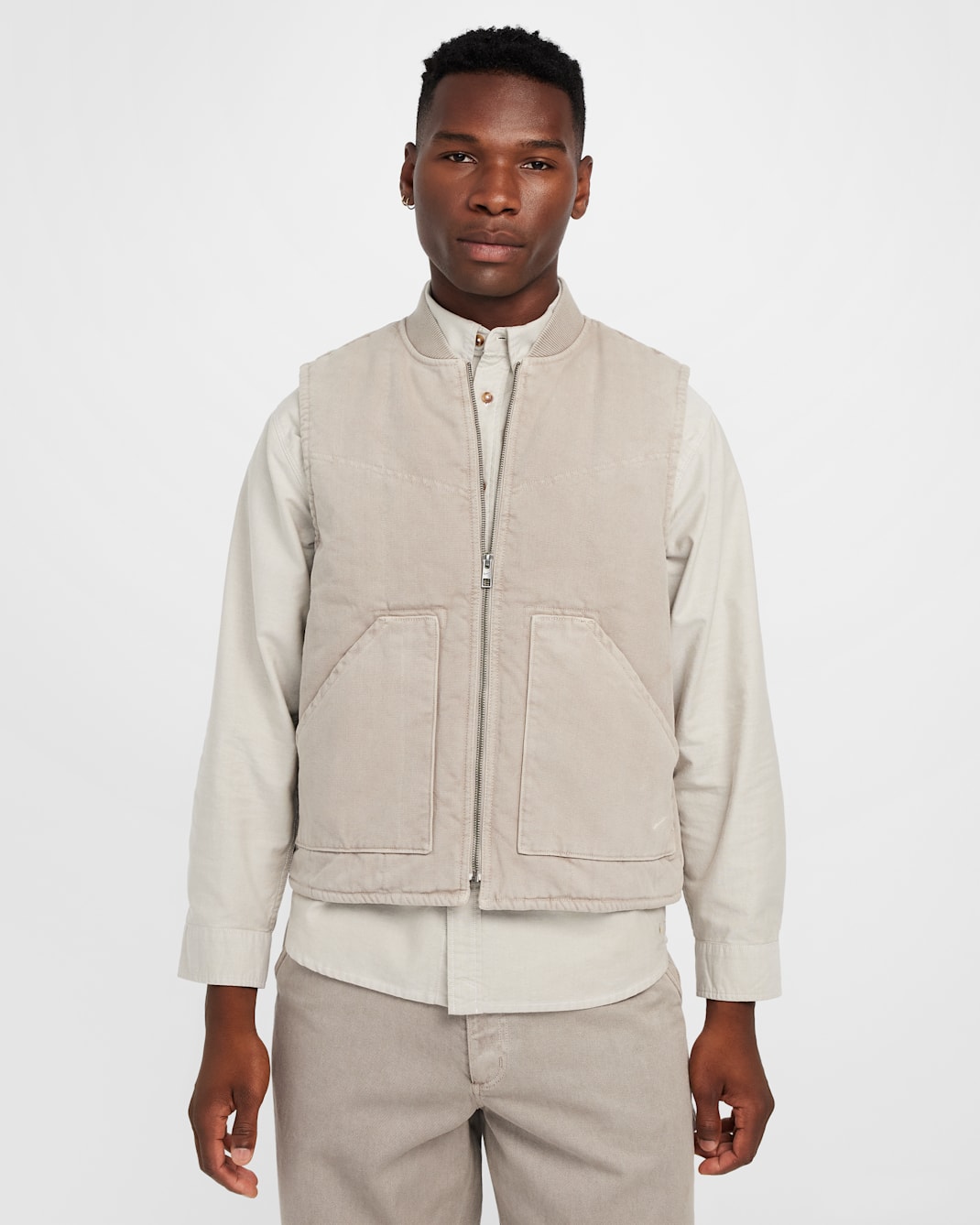 Nike Life Men's Padded Work Vest - Light Iron Ore/Light Iron Ore