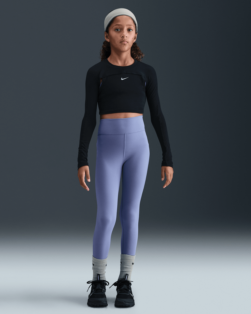 Nike One Dri-FIT-Leggings mit hohem Taillenbund für ältere Kinder (Mädchen) - World Indigo/Weiß