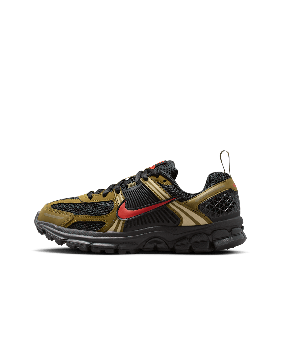 Nike Vomero 5 Schuhe mit reflektierenden Akzenten für ältere Kinder - Schwarz/Olive Flak/Quantum Moss/Picante Red