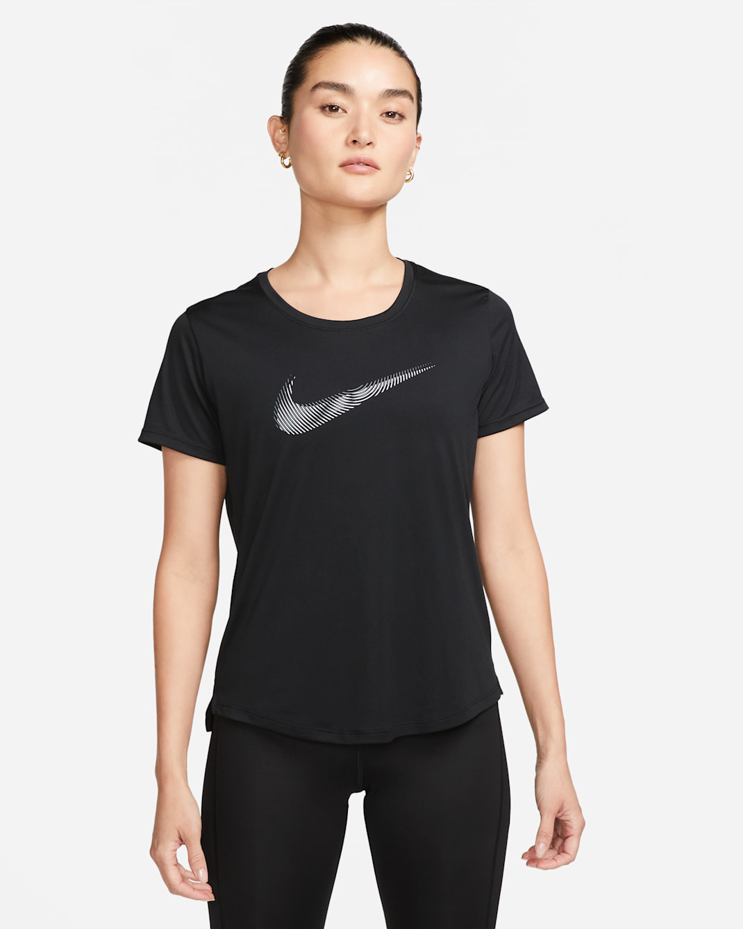 Nike Dri-FIT Swoosh Women's Short-Sleeve Running Top - Black/Cool Grey