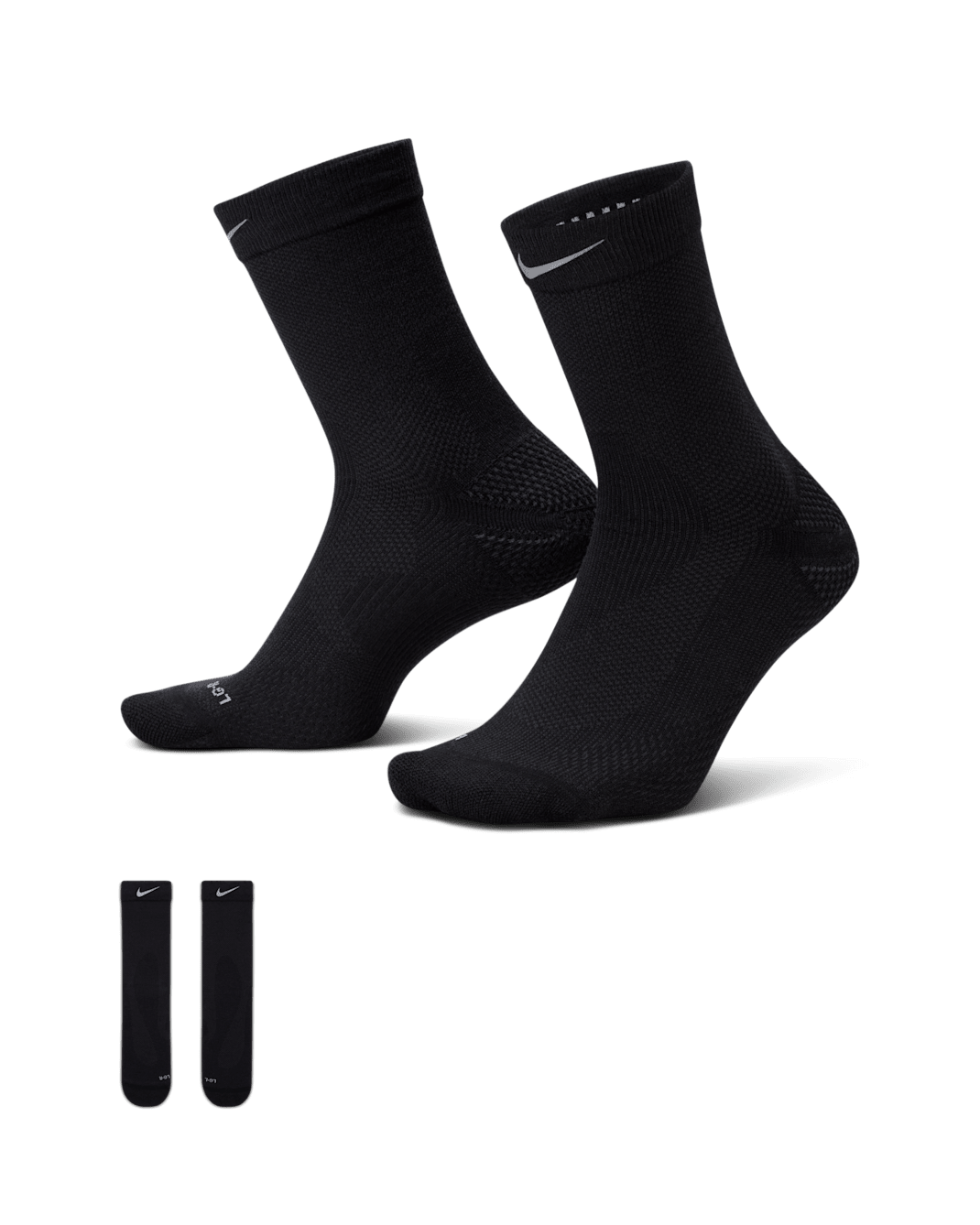 Nike Running Lightweight Crew-Socken aus Wolle (1 Paar) - Schwarz/Dark Smoke Grey/Dark Smoke Grey