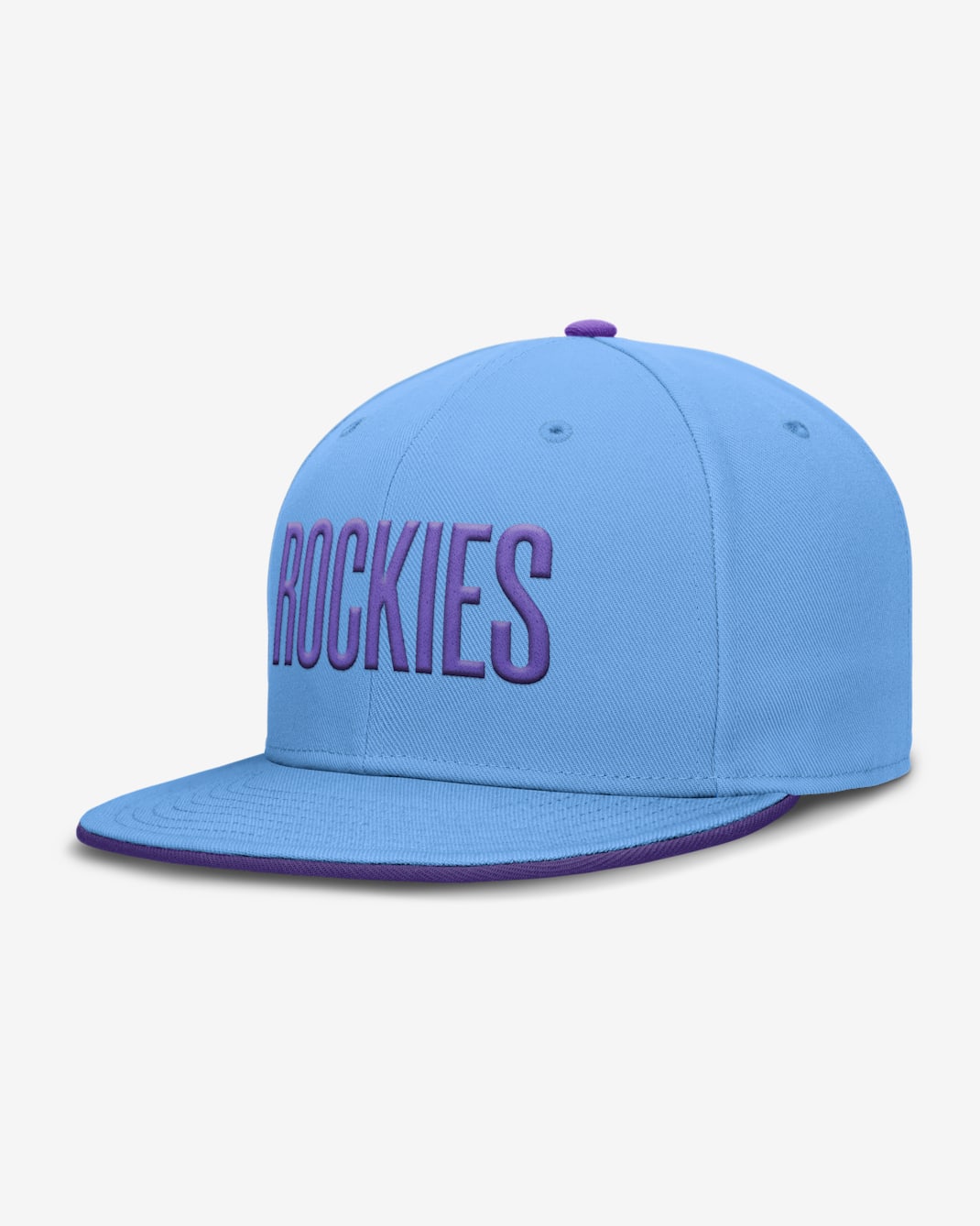 Gorra Nike Dri-FIT de la MLB ajustada para hombre Colorado Rockies City Connect True - Azul claro