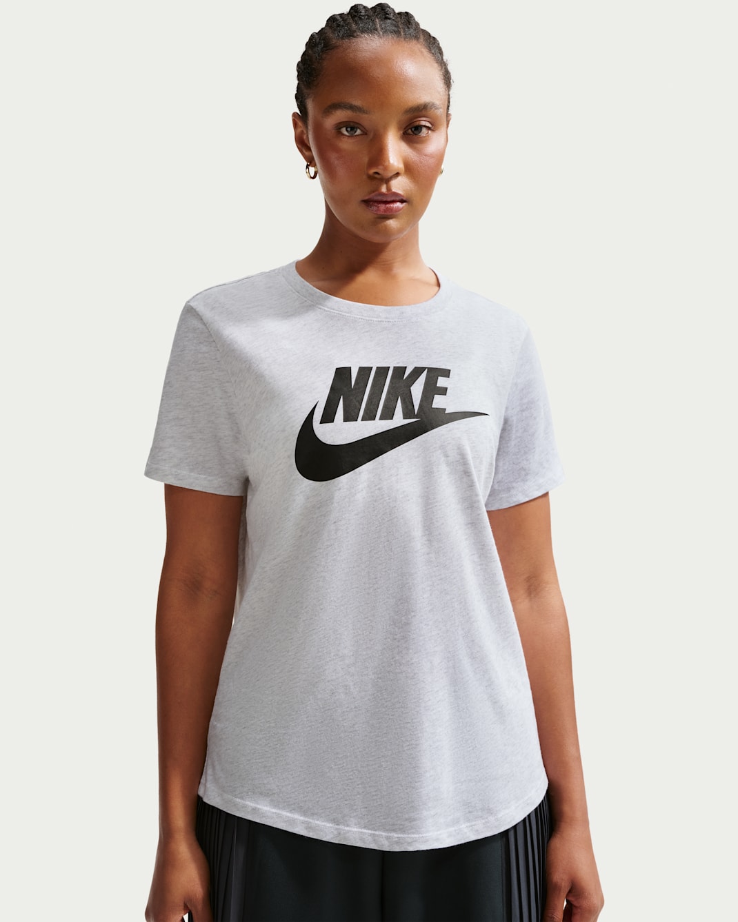 Nike Sportswear Essentials Women's Logo T-Shirt - Birch Heather/Black